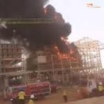 Diogo : violent incendie sur le site de GCO.