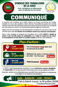 SAED : le Syndicat des travailleurs hausse le ton et annonce une nouvelle phase de mobilisation